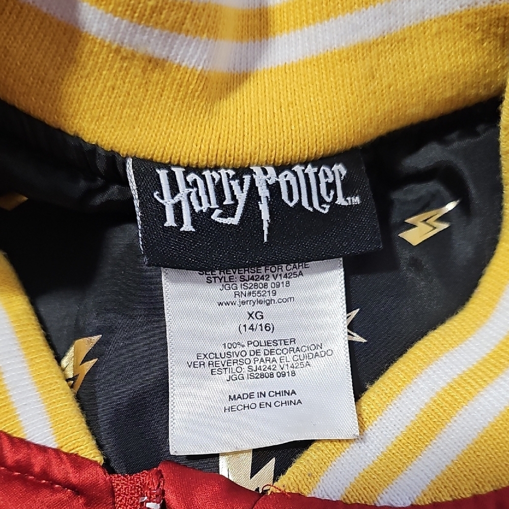 Red Hogwarts Bomber Youth Jacket With Side Pockets - Picture 2 of 10